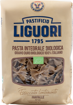 LIGUORI ,makaron pełnoziarnisty, Farfalle,przód