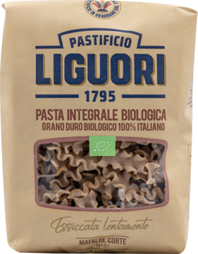 LIGUORI ,makaron pełnoziarnisty, Mafalde,przód