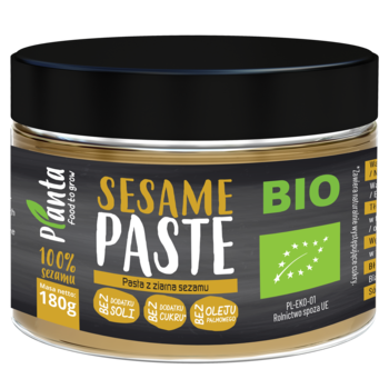 PLANTA FOOD TO GROW ,pasta do smarowania, sezamowa, Bio,przód