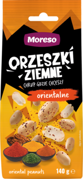MORESO ,orzeszki ziemne, smażone o smaku Orientalnym,przód