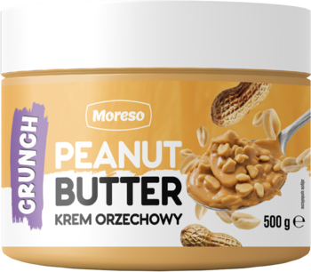 MORESO Crunch ,krem orzechowy, z kawałkami orzeszków ziemnych,przód