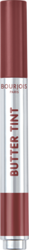 BOURJOIS Butter Tint #03 Guav'Amour, koloryzujące masełko do ust w różowo-brązowej tubce, pionowo.