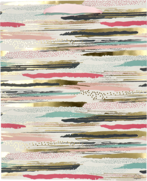 Wzór w paski premium, poziome pociągnięcia pędzla w różu, turkusie, czerni i złotym na jasnym tle.