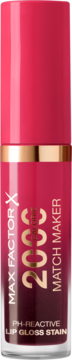 Błyszczyk Max Factor X Match Maker, różowy, pH-reactive lip gloss stain, widok z przodu, złote detale.
