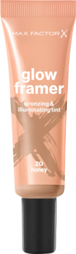 Max Factor Glow Framer 20 Honey, bronzujący i rozświetlający tint w brzoskwiniowej tubce.