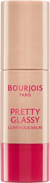 BOURJOIS Pretty Glassy rozświetlacz w sztyfcie, nr 02 Pure Glass. Beżowo-różowy Luminous Balm, widok z przodu.