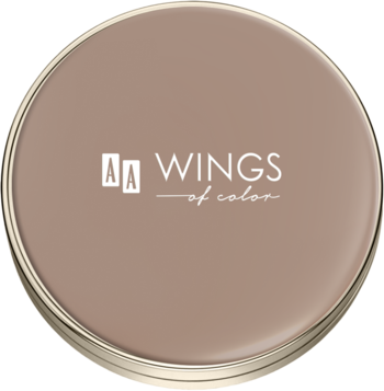 Matowy bronzer AA Wings of Color Cool Bronze, okrągłe opakowanie z metalicznym rantem, widok z góry.