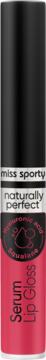 Miss Sporty Naturally Perfect Lip Serum: różowy błyszczyk-serum z kwasem hialuronowym i skwalanem, widok z przodu.