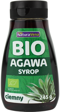 NATURAVENA ,syrop z agawy, ciemny, Bio,przód