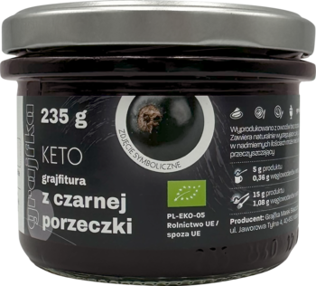 GRAJFKA Keto ,konfitura z Czarnej Porzeczki,przód