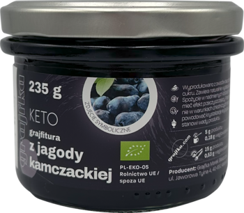 GRAJFKA Keto ,konfitura z Jagody Kamczackiej,przód