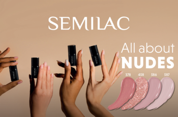 SEMILAC All About Nudes ,zestaw lakierów hybrydowych,przód