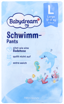 BABYDREAM ,pieluchomajtki do pływania, Large, 12-17 kg,przód