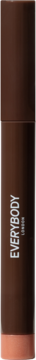 Brokatowy cień w kredce Everybody London Shimmer Pen Copper, ciemnobrązowy sztyft z brzoskwiniowym dołem.