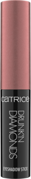 Catrice Drunk'n Diamonds Eyeshadow Stick Pink Jelly Kiss, różowy sztyft z metalicznym połyskiem na czarnej bazie.
