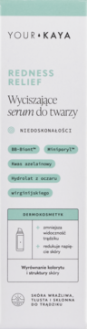 Your+Kaya Redness Relief serum do twarzy, białe opakowanie na skórę wrażliwą i trądzikową, widok z przodu.