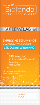 Bielenda Professional Supremelab Energy Boost, serum-shot z 15% Dualną Witaminą C, pomarańczowe opakowanie.
