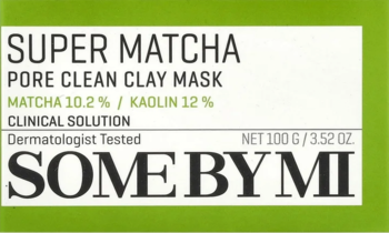 Maska glinkowa Some By Mi Super Matcha Pore Clean, zielone opakowanie z widocznym składem, testowana.