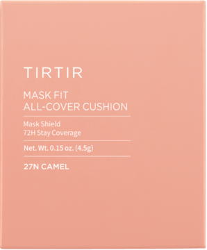 Jasnołososiowy podkład TIRTIR Mask Fit All-Cover Cushion mini 27N Camel, widok z przodu.
