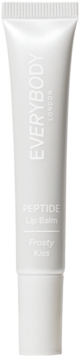 Everybody London Peptide Lip Balm Frosty Kiss, nawilżający, w białej tubce, widok z przodu.