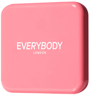 Róż EVERYBODY LONDON Berry Rose w różowym, kwadratowym, satynowym opakowaniu z białym napisem, widok z przodu.