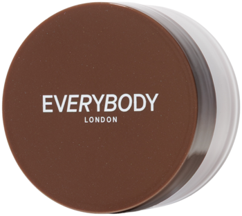 Brightening Silk Under Eye Loose Powder EVERYBODY LONDON, brązowe wieczko, widok z góry.