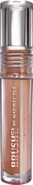 BRUSHED! by MAXINECZKA Watergloss Lip Gloss w przezroczystej tubce, kolor ciepłego nude, widok z przodu.