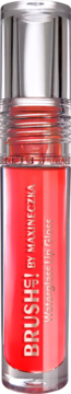 Waterglass Lip Gloss BRUSHIE! by Maxineczka, koralowy w przezroczystej tubce, widok z przodu.