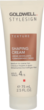 Goldwell Stylesign Texture Shaping Cream, krem modelujący do włosów, beżowa tubka, utrwalenie 4/5, widok z przodu.