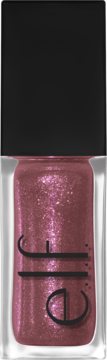 e.l.f. Glow Reviver Glimmer Lip Oil Divine Wine: nawilżający, różowo-fioletowy, brokatowy olejek do ust w butelce.