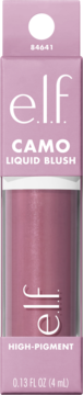e.l.f. Camo Liquid Blush, odcień Bold-Faced Lilac, w różowym opakowaniu z tekstem, widok z przodu.
