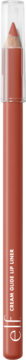 Pionowe zbliżenie kremowej konturówki do ust e.l.f. Cream Glide w odcieniu Cinnamatic, w przezroczystej oprawie.