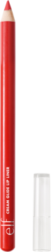 Kremowa konturówka e.l.f. Cream Glide Lip Liner Red Receipt, czerwony ołówek z białą skuwką.