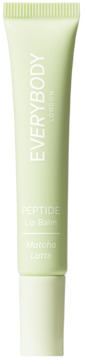 Peptide Lip Balm Matcha Latte Everybody London, nawilżający w jasnozielonej tubce, widok z przodu.