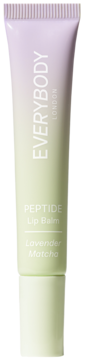 Balsam do ust Everybody London Peptide Lip Balm w tubce, gradient fioletowo-zielony, napis Lavender Matcha.