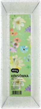 Eloy Keksówka, papierowa forma do pieczenia, biała w kropki z kwiatowym wnętrzem, 20x11,5x7 cm.