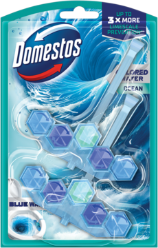 DOMESTOS ,kostka toaletowa, barwiąca wodę na niebiesko,przód