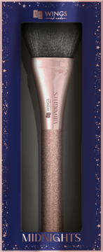 AA Wings Of Color Midnights pędzel do konturowania, rose gold uchwyt, w granatowym pudełku, widok z przodu.