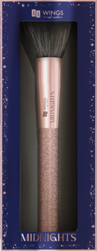 Pędzel do konturowania AA Wings Of Color Midnights, z brokatową rączką rose gold, w granatowym pudełku.