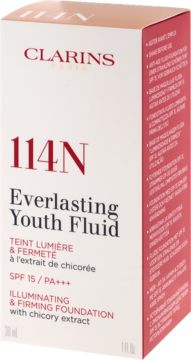 CLARINS Everlasting Youth,podkład do twarzy, SPF 15 PA+++, nr 114 Cappucino,przód