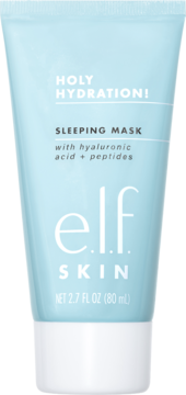 E.l.f. Holy Hydration! Sleeping Mask, tuba 80ml, z kwasem hialuronowym i peptydami, widok z przodu.