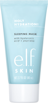 E.l.f. Holy Hydration! Sleeping Mask, tuba 80ml, z kwasem hialuronowym i peptydami, widok z przodu.