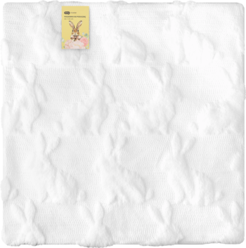 Eloy poszewka na poduszkę 45x45 cm, biała, miękka, z wypukłym wzorem, leżąca płasko z góry.