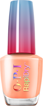 OPI RapiDry szybkoschnący lakier do paznokci Within Peach. Brzoskwiniowa butelka z gradientową zakrętką, widok z przodu.