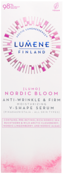 LUMENE Lumo Nordic Bloom,serum do twarzy, przeciwzmarszczkowo-ujędrniające,przód