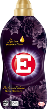 Skoncentrowany płyn E Nectar Inspirations Perfume Deluxe, ciemna butelka z kwiatami i złotą nakrętką, z przodu.