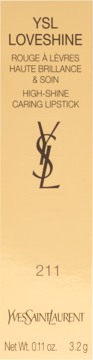 YSL Loveshine high-shine lipstick 211 w złotym opakowaniu z logo i napisem Yves Saint Laurent.