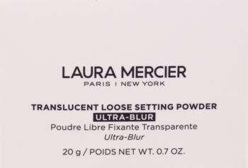 Jasnoróżowe opakowanie pudru Laura Mercier Translucent Loose Setting Powder Ultra-Blur, bez talku, 20g.