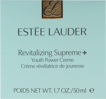 Opakowanie kremu ujędrniającego Estée Lauder Revitalizing Supreme+ Youth Power Creme, miętowe, widok z przodu.