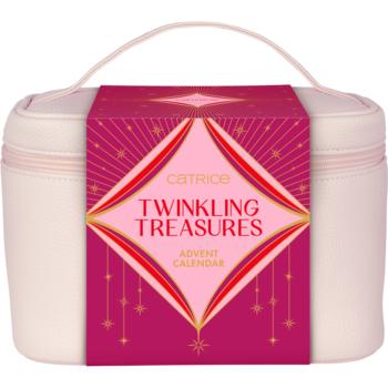 CATRICE Twinkling Treasures ,kalendarz adwentowy z kosmetykami do makijażu i akcesoriami kosmetycznymi, 24 elementy,przód